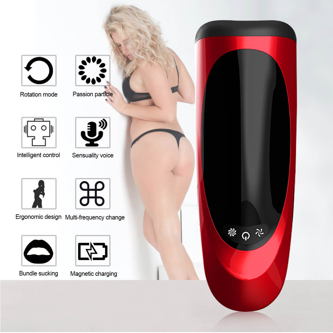 High Speed Rotation Intelligent Voice Masturbator 4D Oral Sucker Toy - Adult Toys