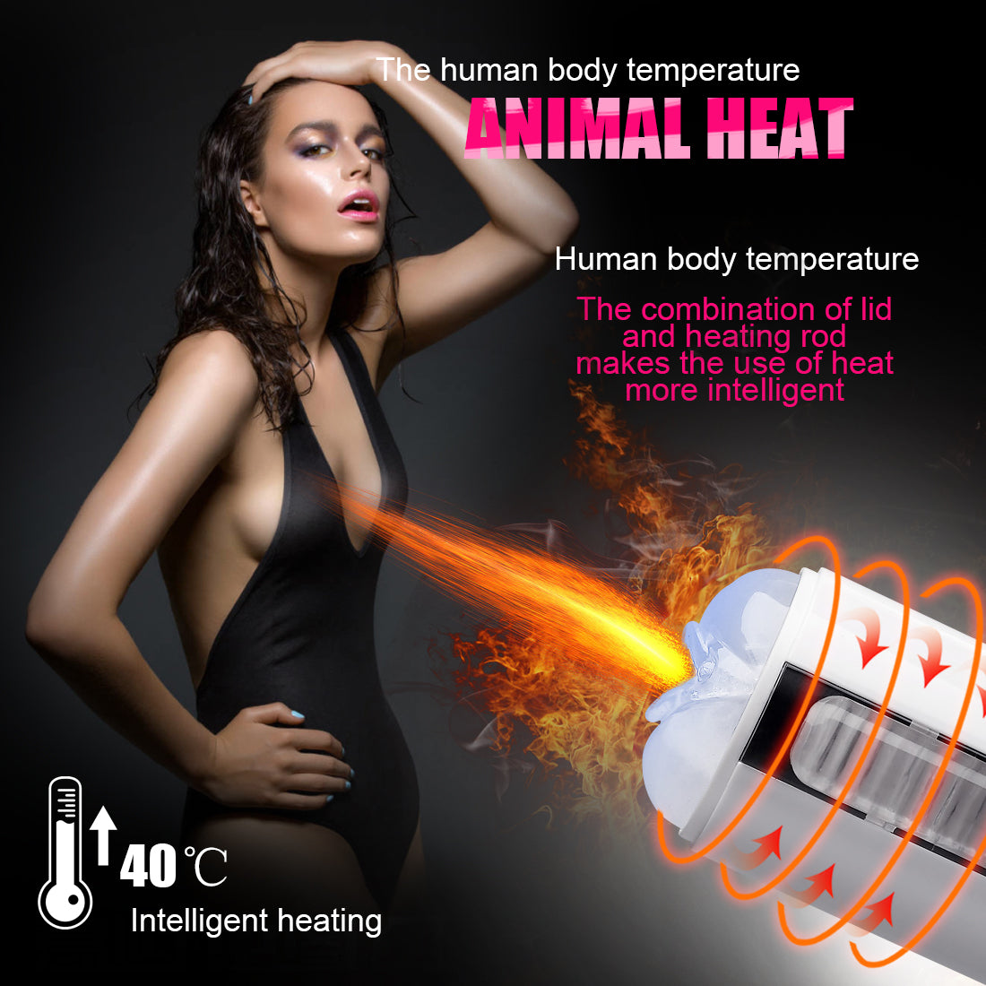 Muti Speeds Blowjob Masturbator Intelligent Heating Deep Throat Oral Cup - Adult Toys