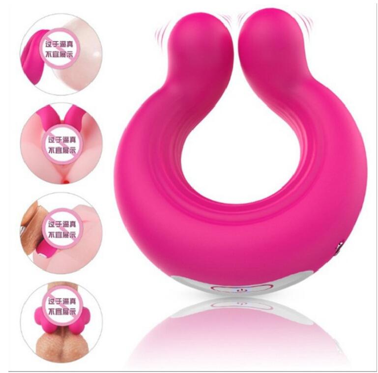 Double Head Vibrating Cock Ring Vagina Breasts Stimulating Weadultshop