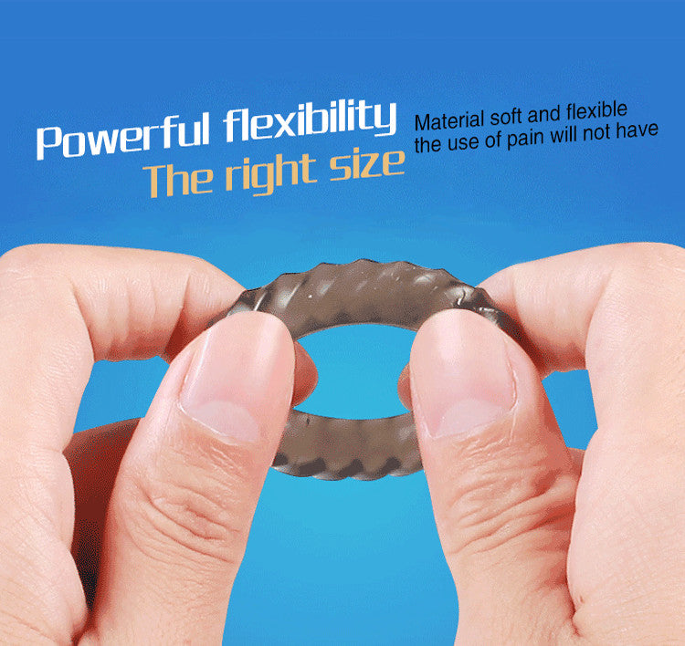 QUYUE 3D Spiral Penis Trainer Delay Ejaculation Tight Cock Ring - Adult Toys