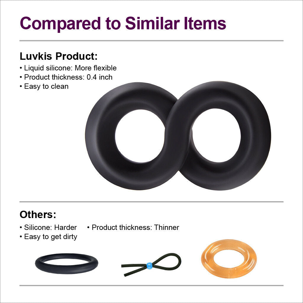 Silicone Double Penis Rings For Men Harder Ejaculation Adult Sex Toy - Adult Toys