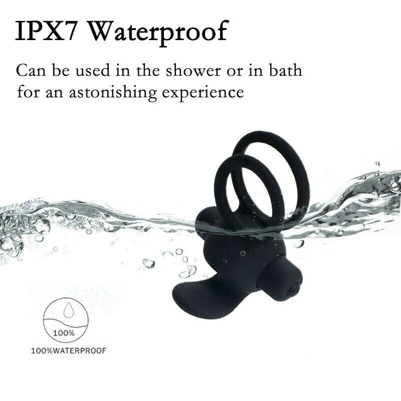 Remote Control Multi-speed Dual Vibrating Cock Ring Vibrator For Men - Adult Toys