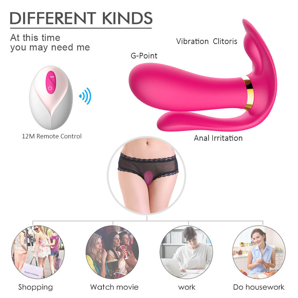 Silicone Heating G-spot Clitoris Stimulator Remote Control Vibrator - Adult Toys