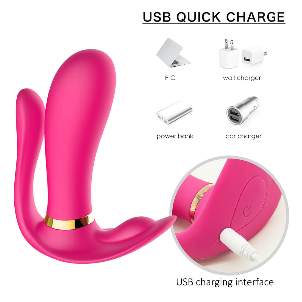 Silicone Heating G-spot Clitoris Stimulator Remote Control Vibrator - Adult Toys