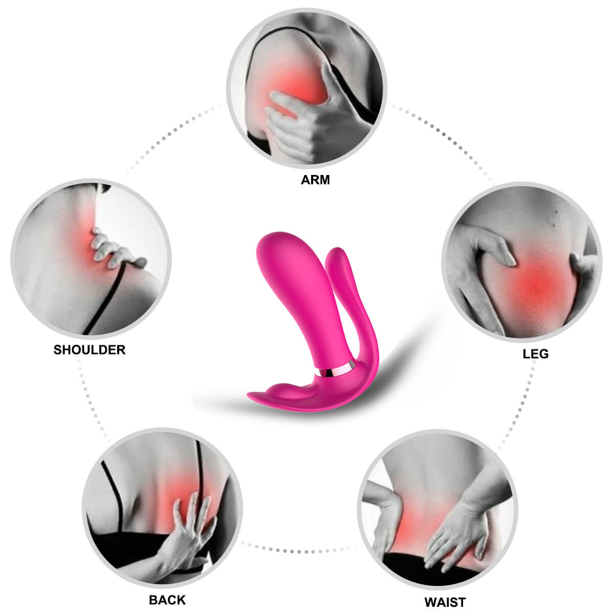 Silicone Heating G-spot Clitoris Stimulator Remote Control Vibrator - Adult Toys