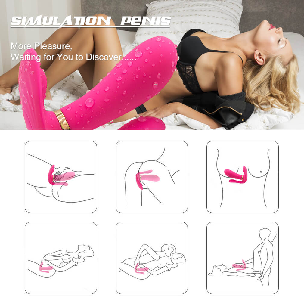 Silicone Heating G-spot Clitoris Stimulator Remote Control Vibrator - Adult Toys