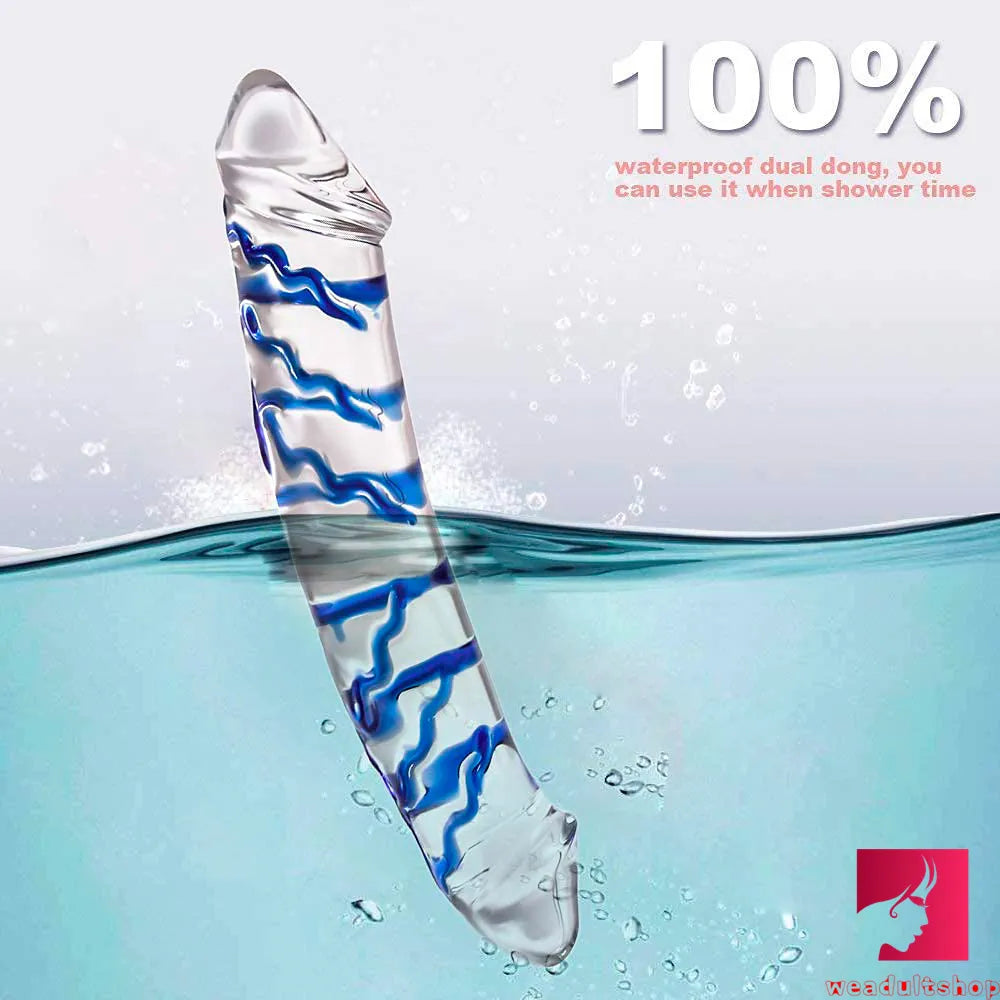 11.2in Top Quality Double Sided Glass Dildo For Anal Fucking