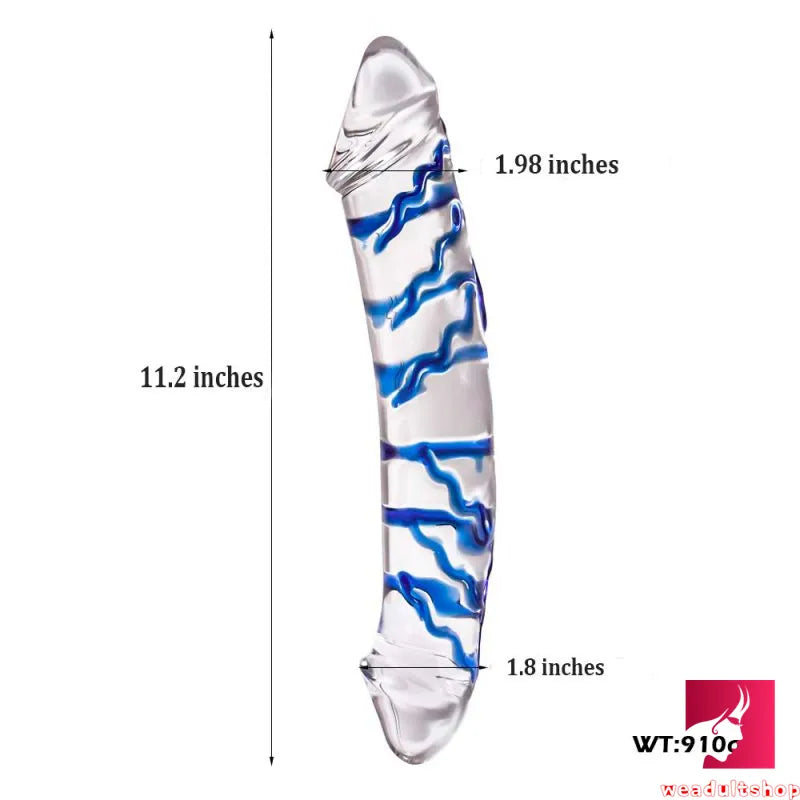 11.2in Top Quality Double Sided Glass Dildo For Anal Fucking