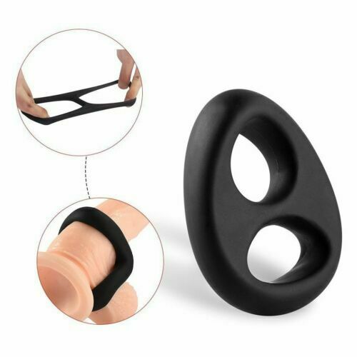 Double Cock Ring Ball Strap Penis Ring Longer Ejaculation Men Sex Toy - Adult Toys 