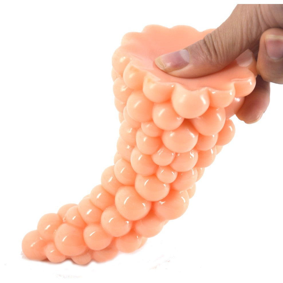FAAK Grape Realistic Big Anal Plug Beads G-spot Clitoris Dildo Toy - Adult Toys