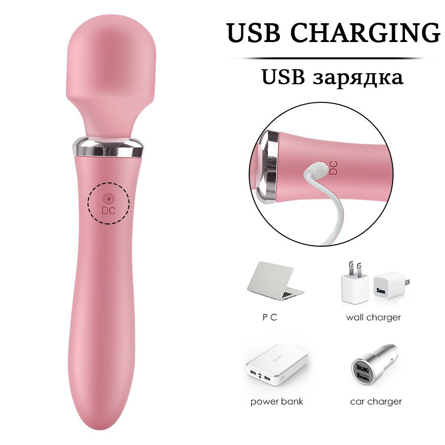 Frequency Conversion Double-headed Shock AV Wand Vibrator Weadultshop