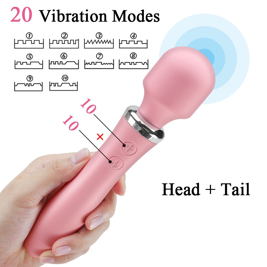 Frequency Conversion Double-headed Shock AV Wand Vibrator Weadultshop