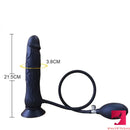8.85in Top Quality Black Inflatable Dildo With Suction Cup