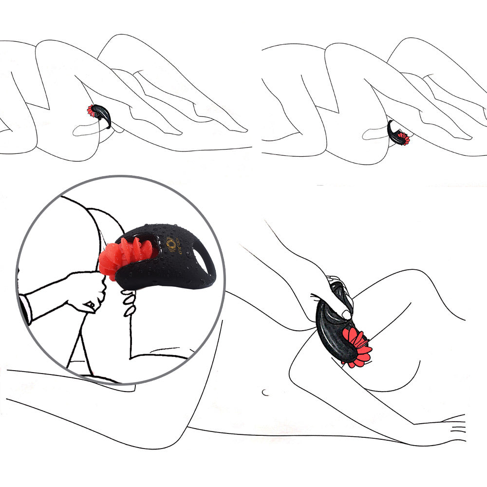 Otouch Penis Ring Electric Tongue Rotation Licking Pussy Massaging Toy - Adult Toys