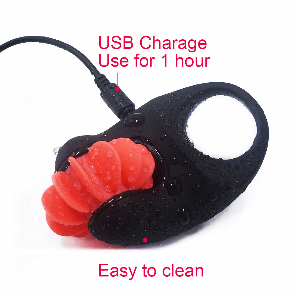 Otouch Penis Ring Electric Tongue Rotation Licking Pussy Massaging Toy - Adult Toys