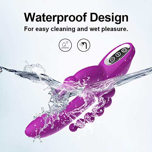 3In1 Massaging AV Wand Rabbit Vibrator With 6 Beads Female Toy - Adult Toys