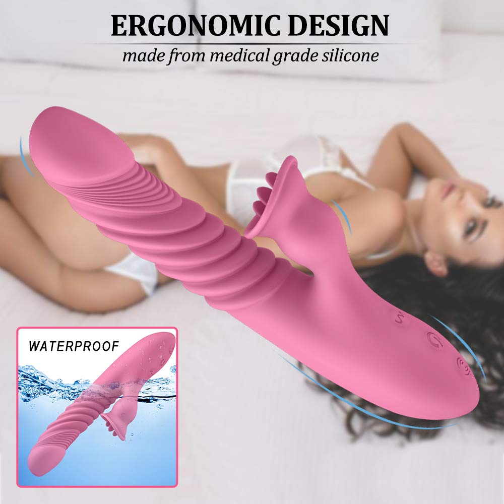 G-Spot Vibrator For Women Tongue Sucking Vibrating Dildo - Adult Toys