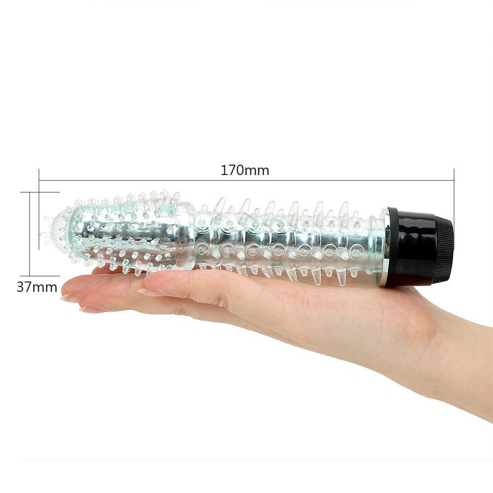 Crystal G-spot Clitoris Massage Vibrator With Soft Thorns AV Wand - Adult Toys