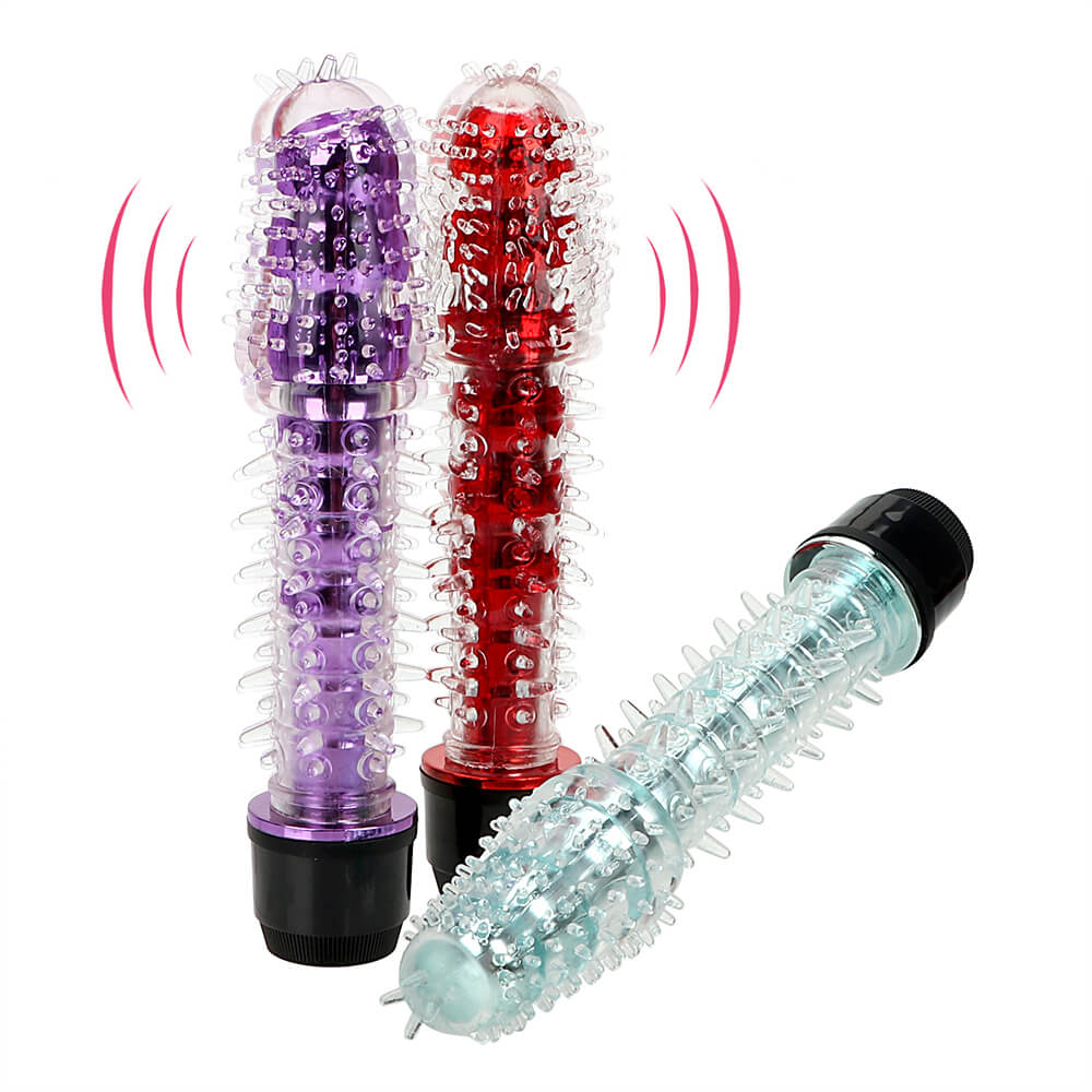Crystal G-spot Clitoris Massage Vibrator With Soft Thorns AV Wand - Adult Toys