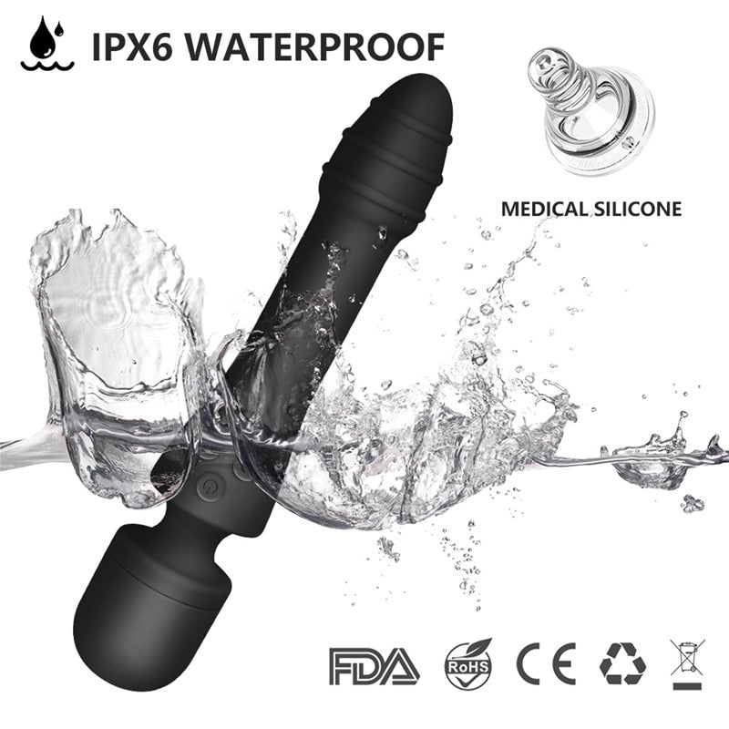 AV Wand Double Heads Waterproof Heating Vibrator Weadultshop