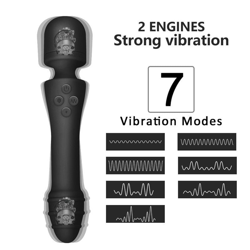 AV Wand Double Heads Waterproof Heating Vibrator Weadultshop