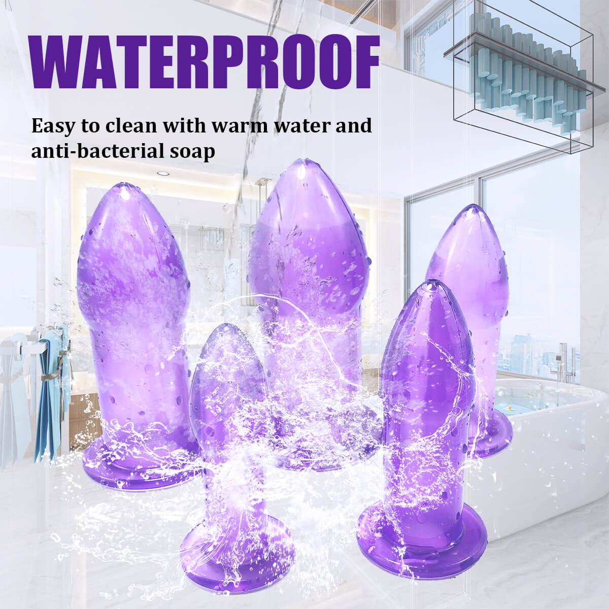 Soft Silicone 5 Size Hollow Butt Plug Anal Sex Toy weadultshop