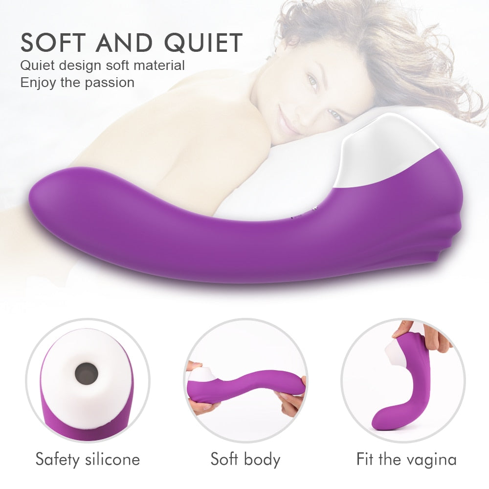 10 Frequency USB Magnetic Charging Vagina Suction Vibrator Weadultshop
