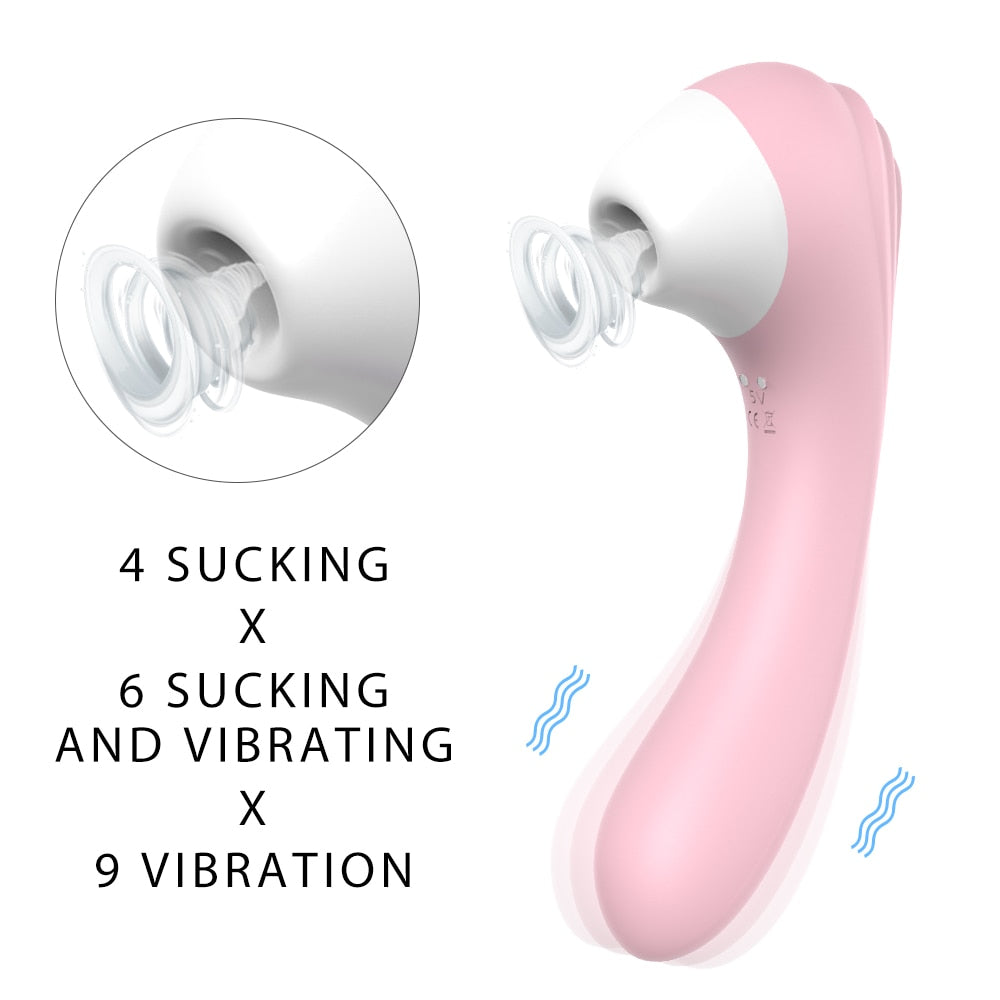 10 Frequency USB Magnetic Charging Vagina Suction Vibrator Weadultshop