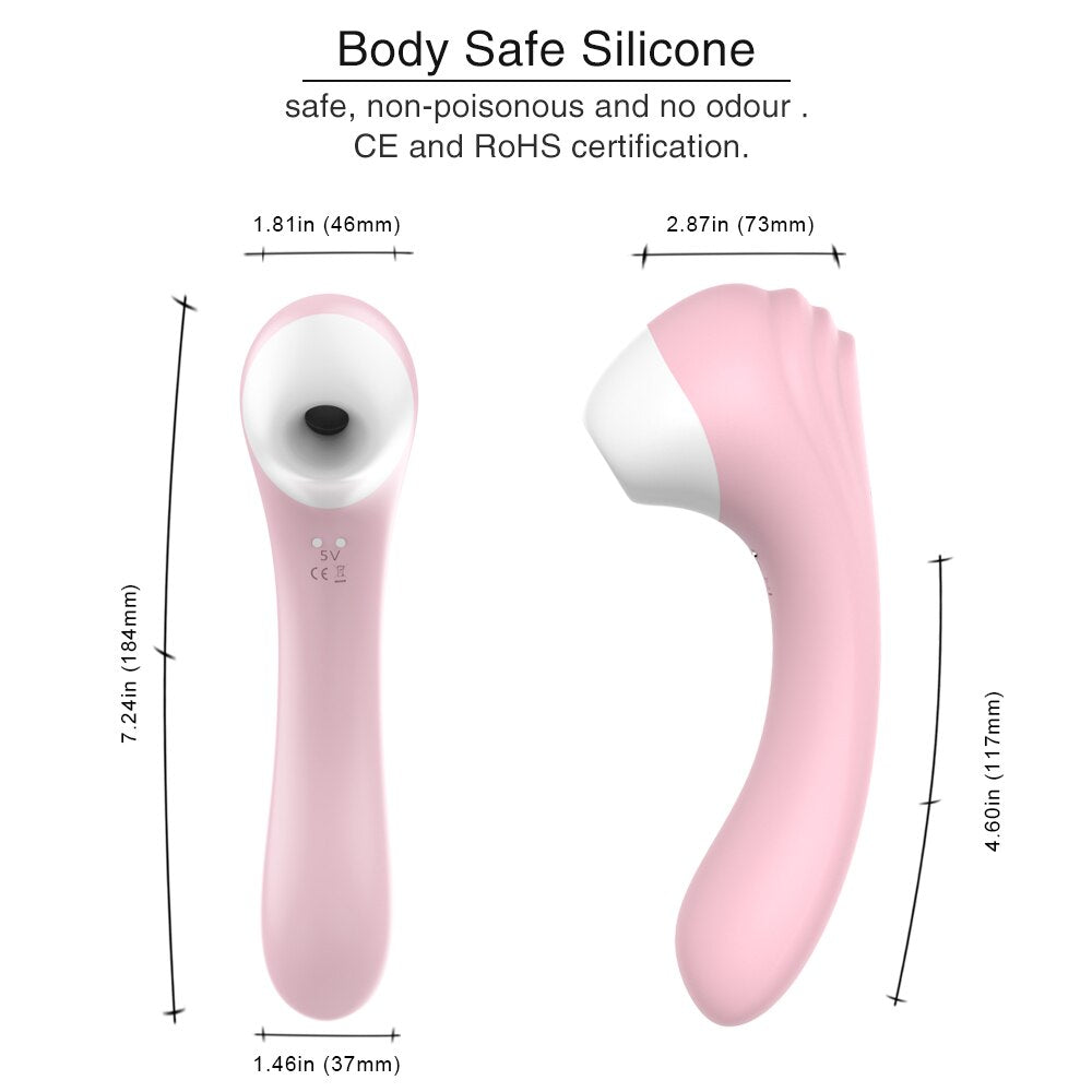 10 Frequency USB Magnetic Charging Vagina Suction Vibrator Weadultshop