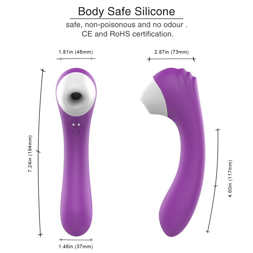 10 Frequency USB Magnetic Charging Vagina Suction Vibrator Weadultshop