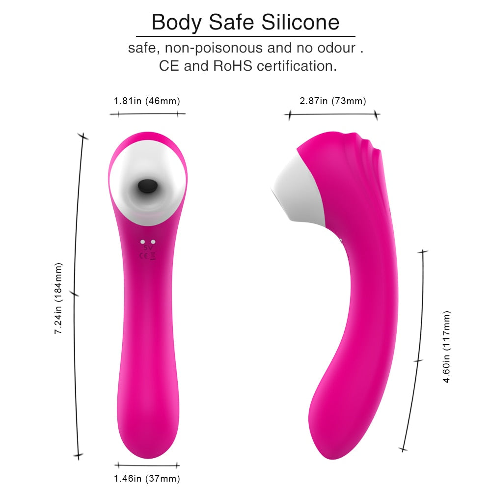 10 Frequency USB Magnetic Charging Vagina Suction Vibrator Weadultshop