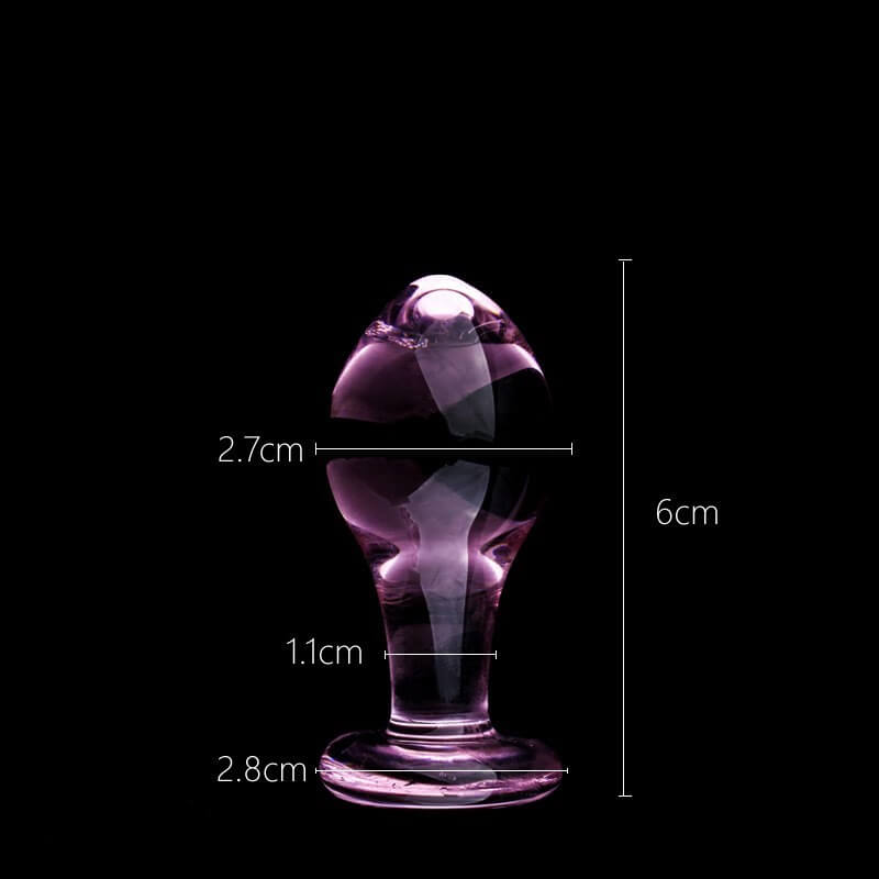 Transparent Crystal Glass Pink Anal Plug For Masturbation weadultshop