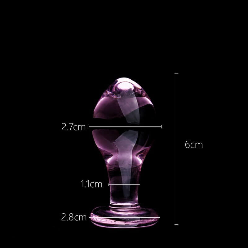 Transparent Crystal Glass Pink Anal Plug For Masturbation