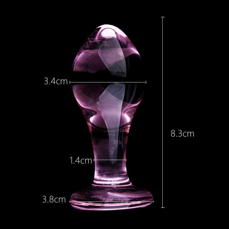 Transparent Crystal Glass Pink Anal Plug For Masturbation weadultshop