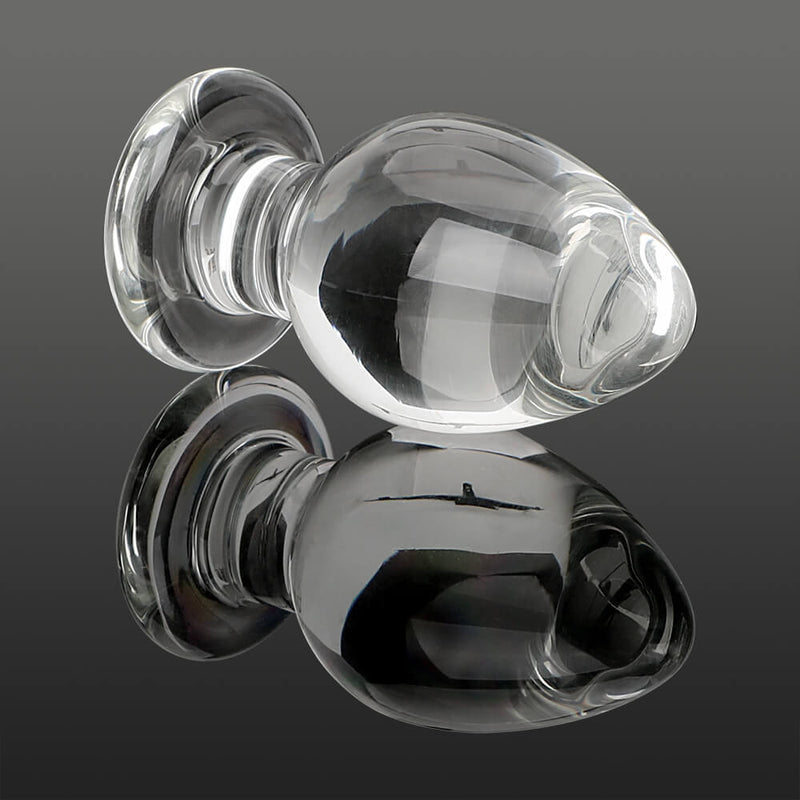 Transparent Wide Glass Dildo Anal Plug Stimulation Sex Toy