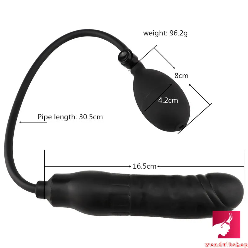 6.49in Soft Realistic Inflatable Black Dildo Erotic Toy For Adults
