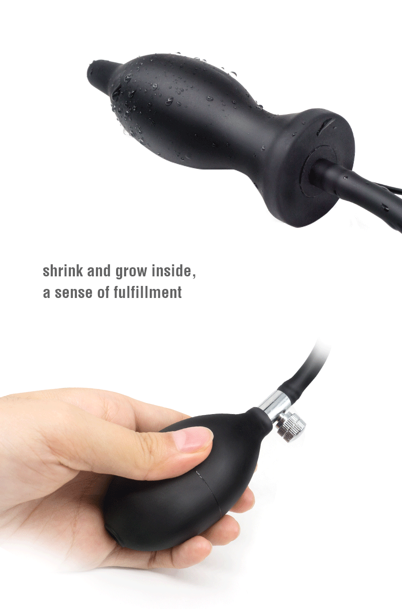Vibration Inflatable Anal Plug Silicone Backyard Expansion SM Toy - Adult Toys