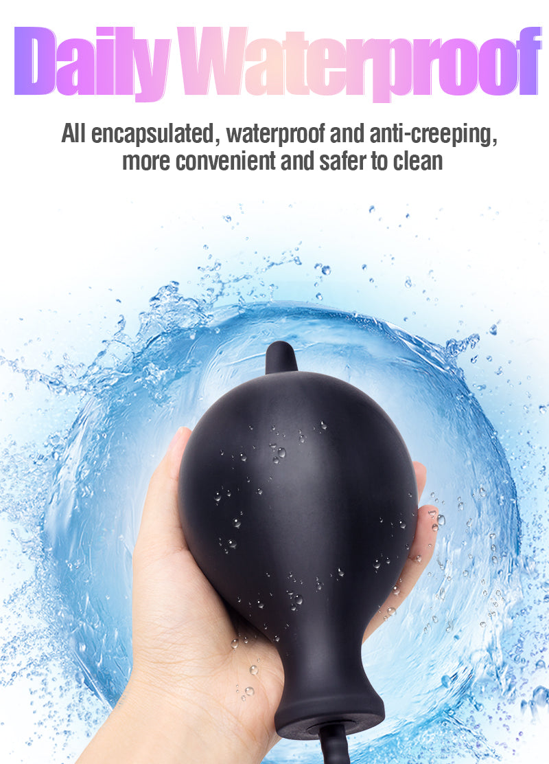 Vibration Inflatable Anal Plug Silicone Backyard Expansion SM Toy - Adult Toys