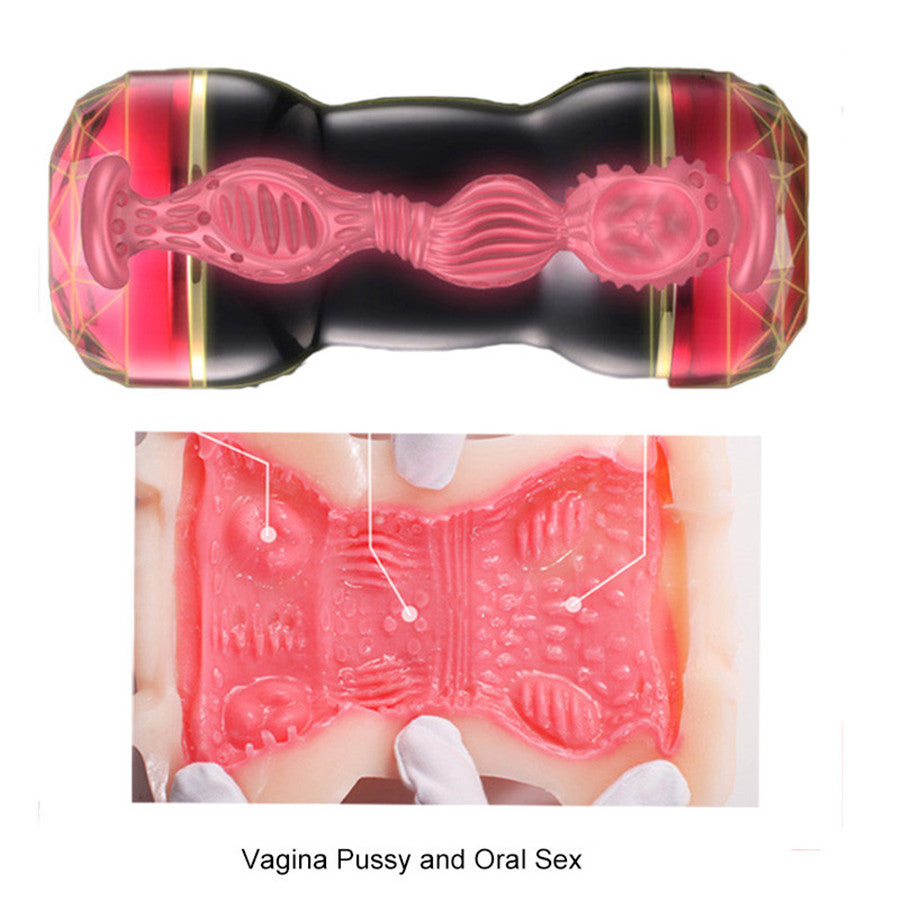 RENDS Japanese Dual Heads Masturbator Oral Pocket Pussy Asshole - Adult Toys