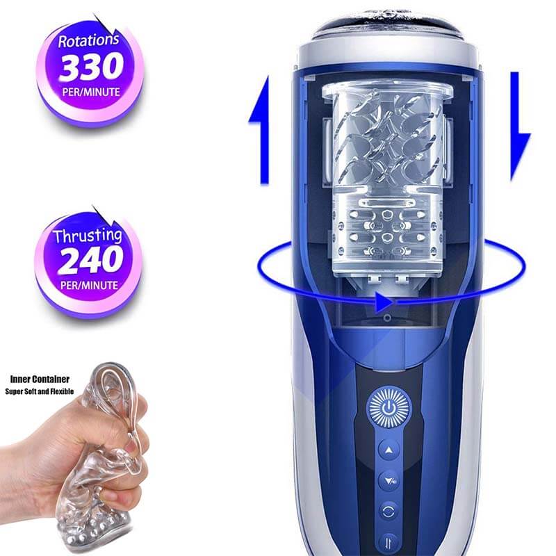 LETEN 4D Automatic Heating Piston Hands Free Masturbator - Adult Toys