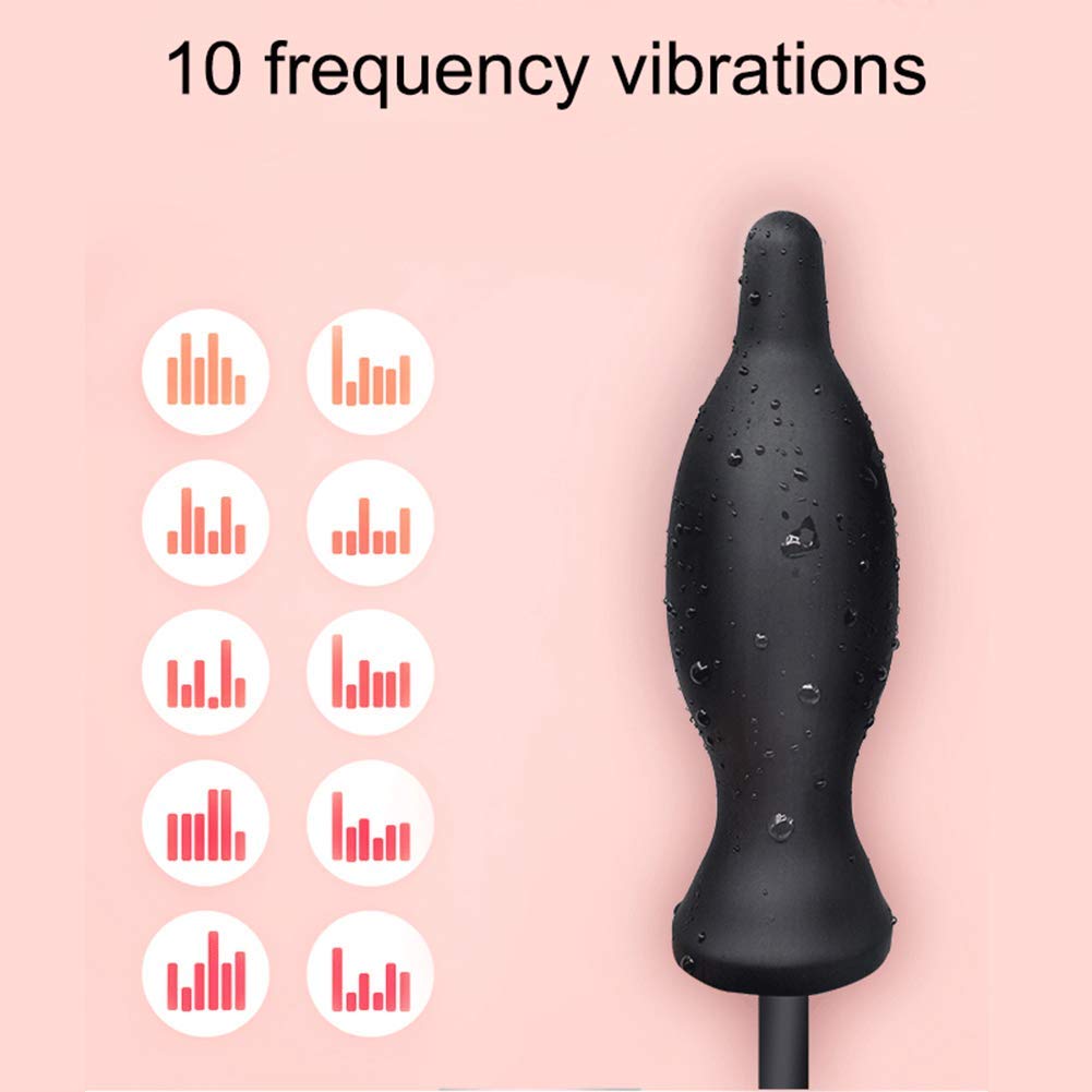 Vibration Inflatable Anal Plug Silicone Backyard Expansion SM Toy - Adult Toys