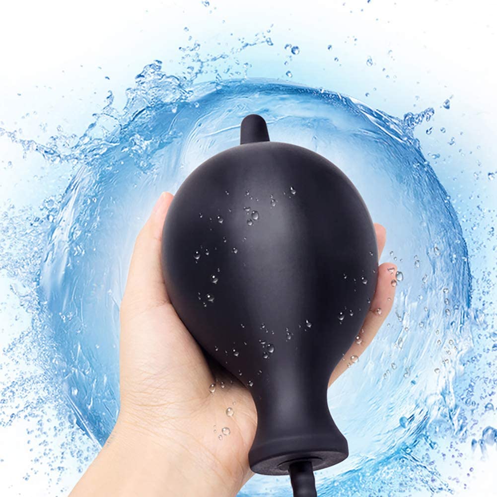 Vibration Inflatable Anal Plug Silicone Backyard Expansion SM Toy - Adult Toys