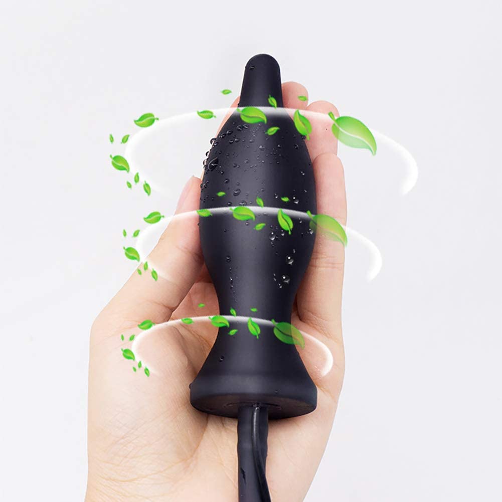 Vibration Inflatable Anal Plug Silicone Backyard Expansion SM Toy - Adult Toys