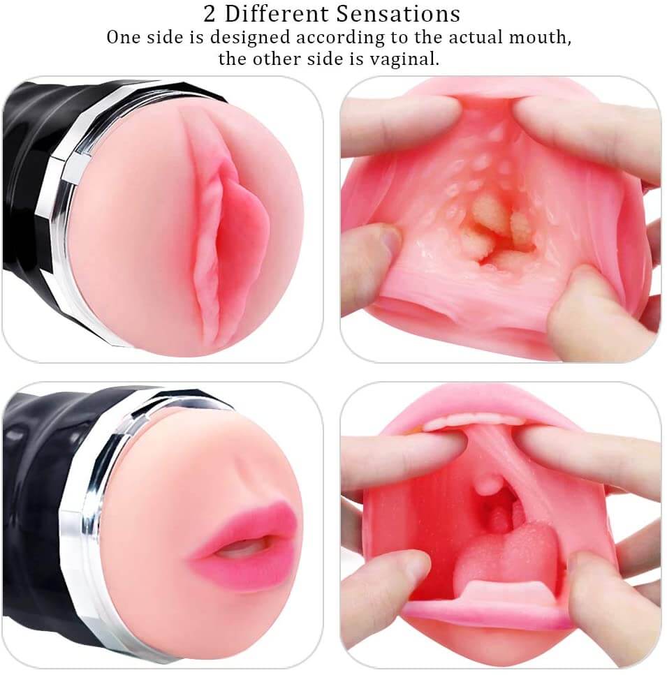 Male Masturbator Electronic Voice Oral Pocket Pussy - Adult Toys