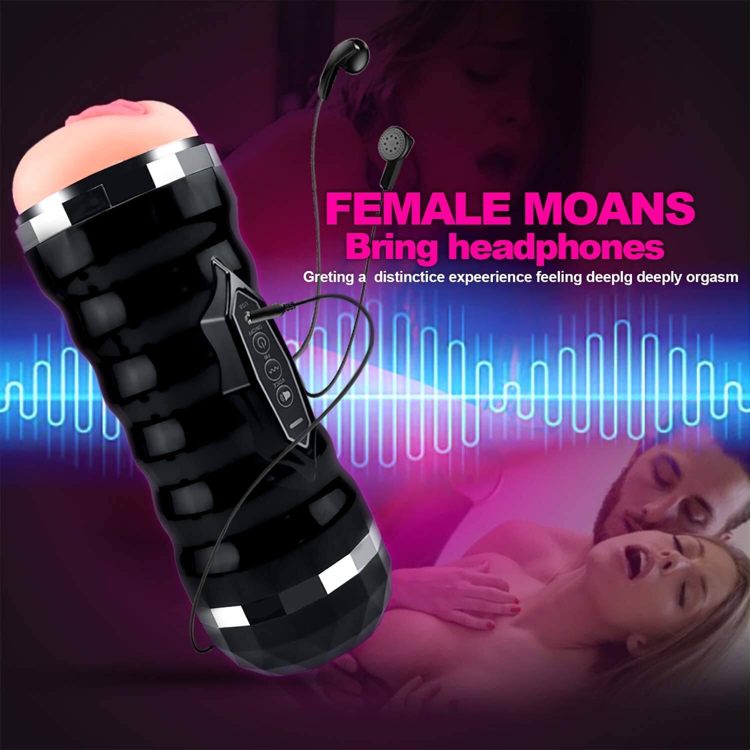 Male Masturbator Electronic Voice Oral Pocket Pussy - Adult Toys