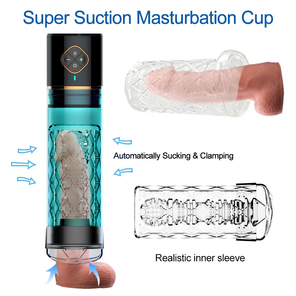 Rechargeable Penis Enlargement Male Masturbator Water Bath Air Vacuum Pump - Adult Toys