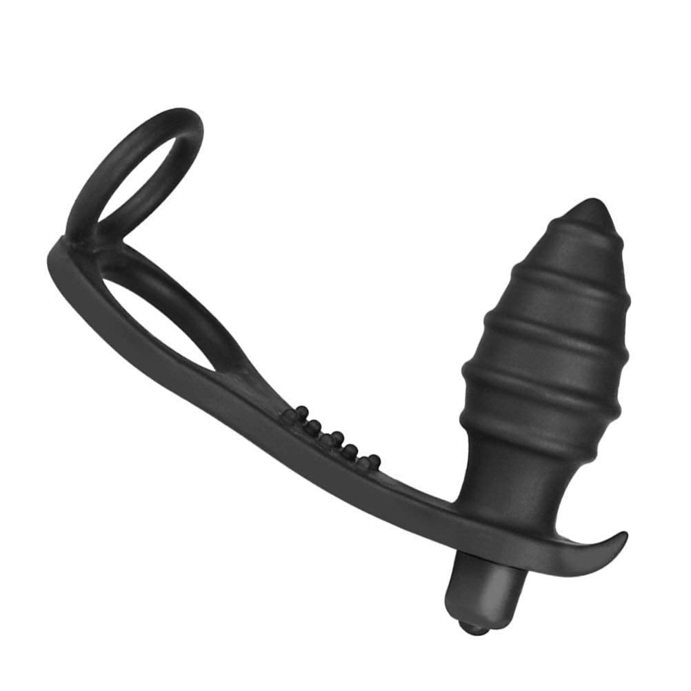 Double Rings Prostate Massager Waterproof Butt Plug - Adult Toys