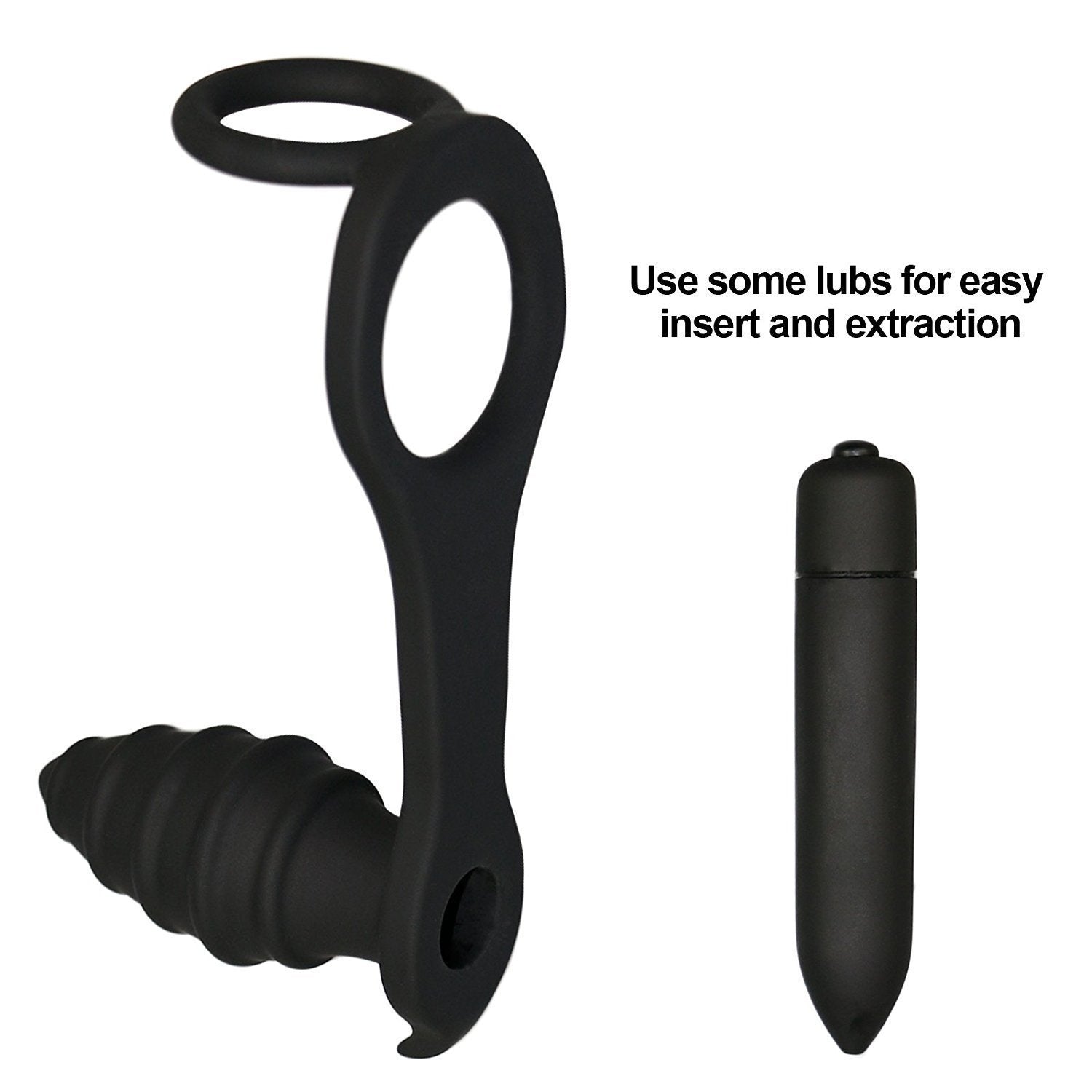 Double Rings Prostate Massager Waterproof Butt Plug - Adult Toys
