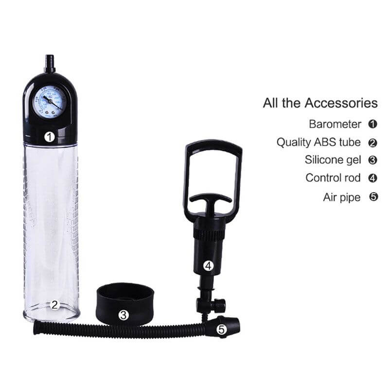 Transparent Cylinder Waterproof Penis Pump With Scale