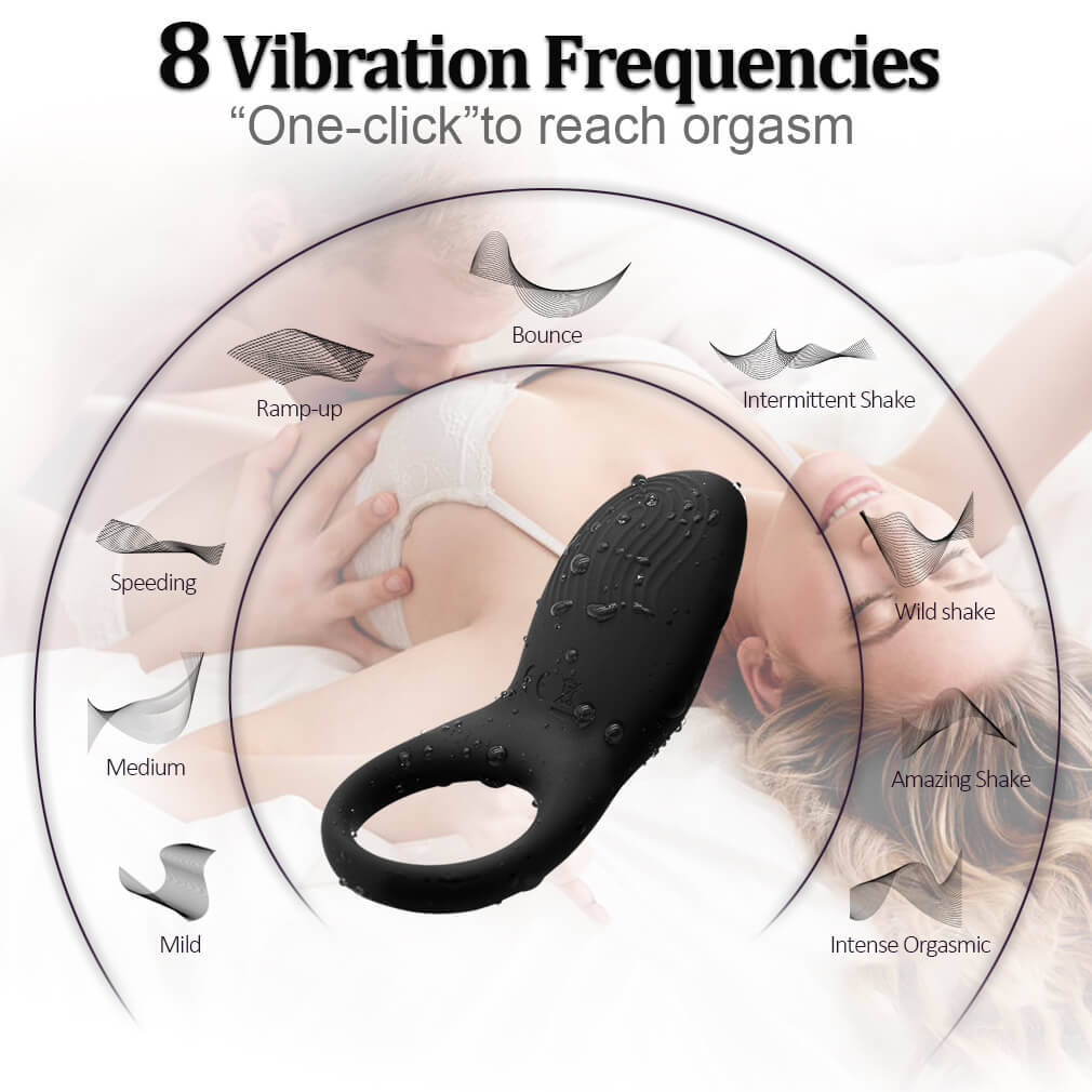 Multiple Vibrating Remote Control Penis Ring Clitoris Stimulator - Adult Toys